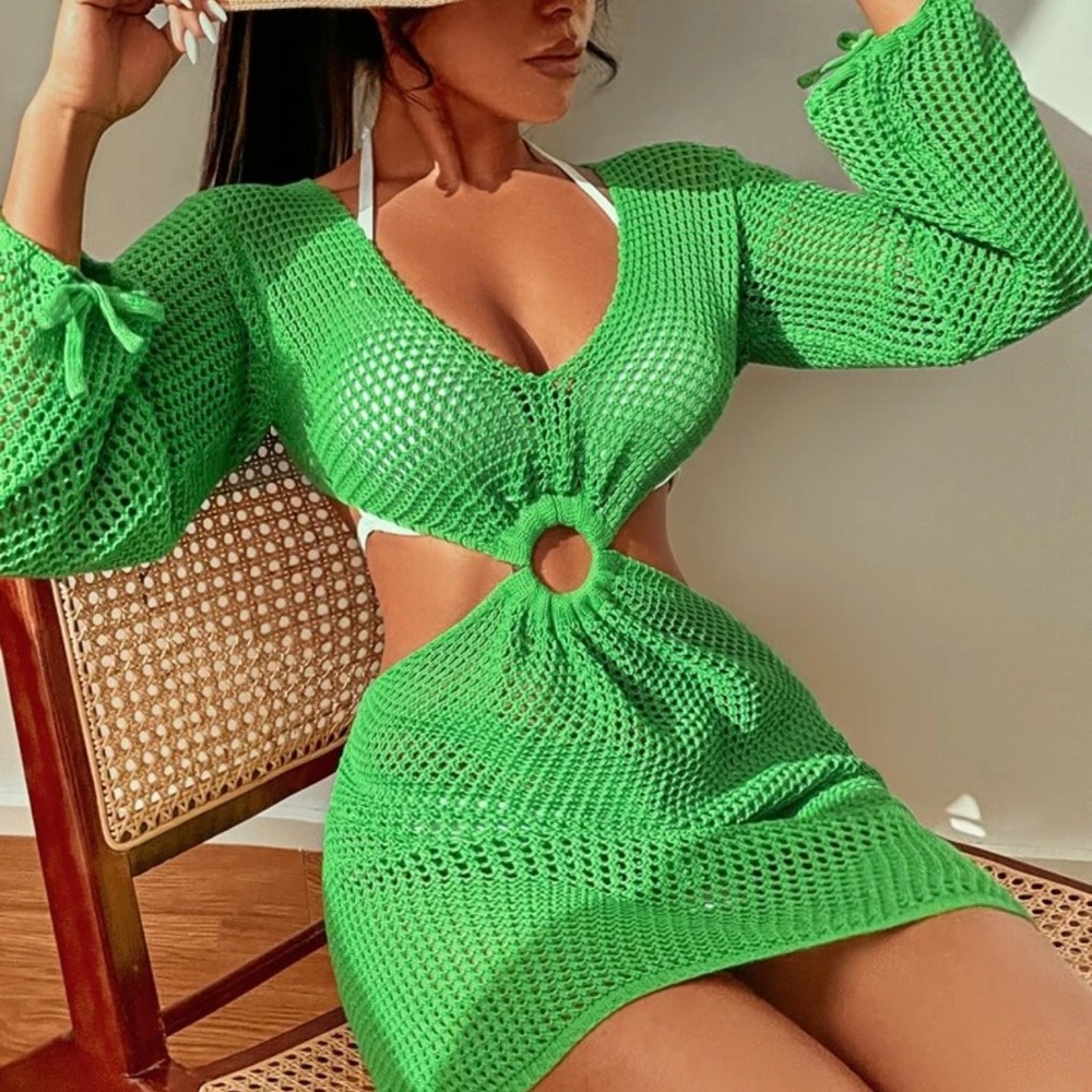 Cut-Out Ring Linked Cover Up Dress